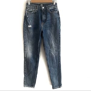 Urban Outfitters BDG High Rise Distressed Mom Jeans, Rigid Denim 100% Cotton, 26